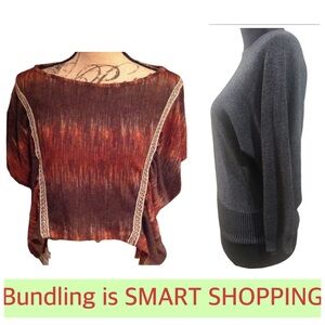 Black and Brown Shrugs & Ponchos Sweater2 Tops Romeo & Juliet. Ms J Metallic
